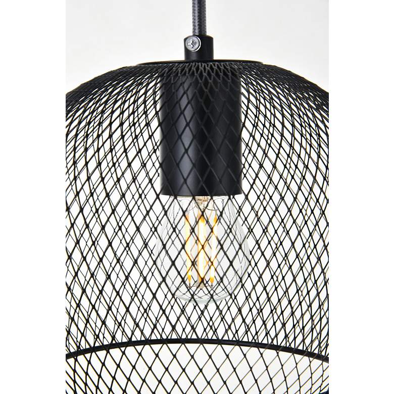 Image 6 Elegant Lighting Keller 7 1/2" Wide Black Mesh Modern Mini-Pendant more views