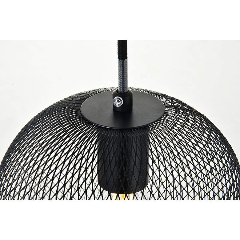 Image 7 Elegant Lighting Keller 7 1/2" Wide Black Mesh Modern Mini-Pendant more views