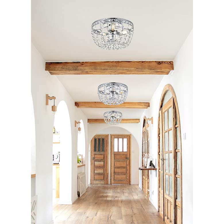Image 3 Elegant Lighting Kylie 10" Wide Chrome and Crystal Ceiling Flush Mount more views