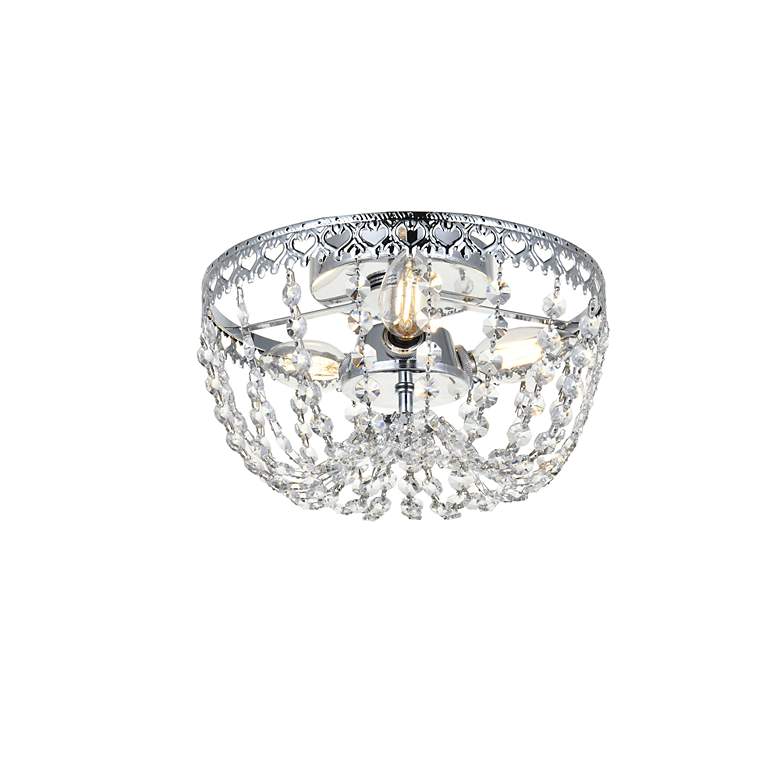 Image 4 Elegant Lighting Kylie 10" Wide Chrome and Crystal Ceiling Flush Mount more views