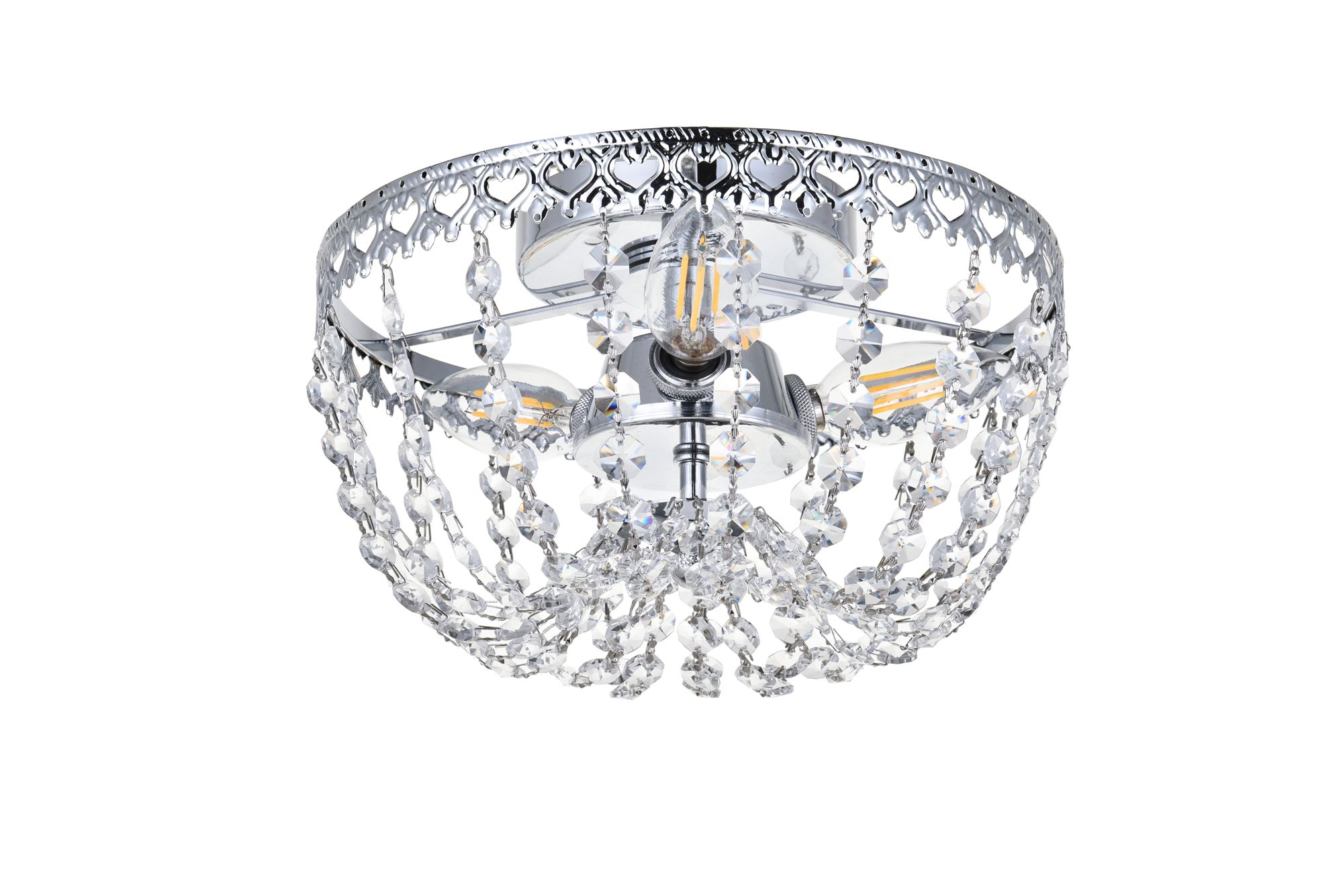 Elegant Lighting Kylie 10" Wide Chrome and Crystal Ceiling Flush Mount