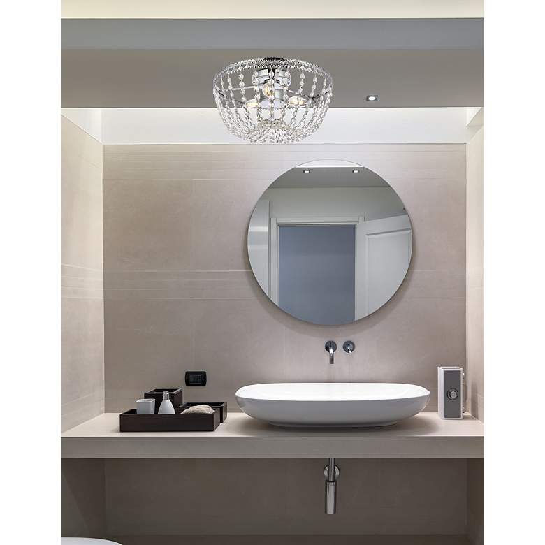 Image 3 Elegant Lighting Kylie 14" Chrome and Crystal Ceiling Light more views