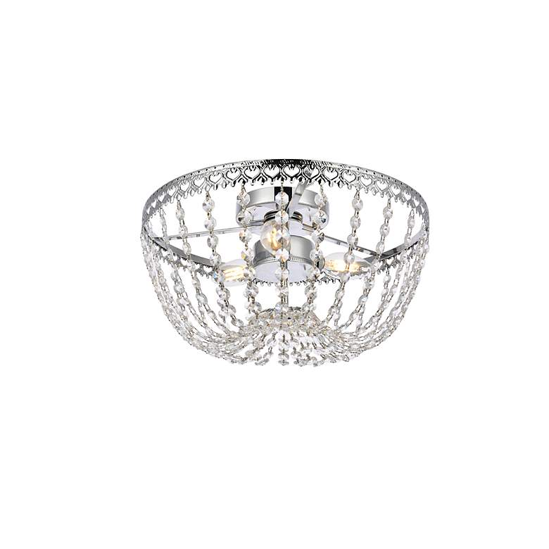 Image 4 Elegant Lighting Kylie 14" Chrome and Crystal Ceiling Light more views