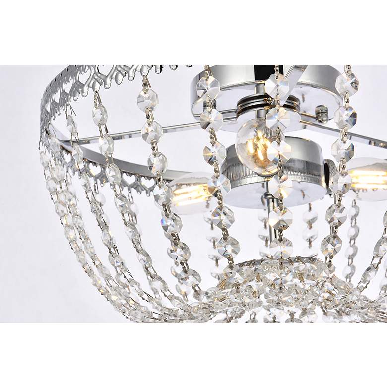 Image 6 Elegant Lighting Kylie 14" Chrome and Crystal Ceiling Light more views