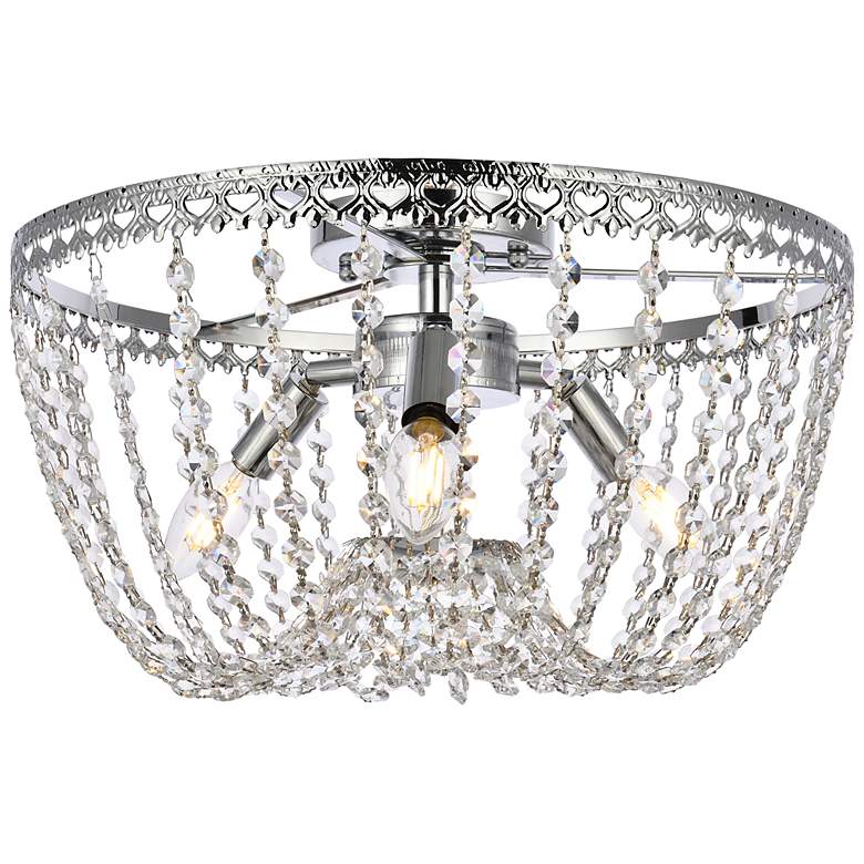 Image 2 Elegant Lighting Kylie 16" Wide Crystal Flush Mount Ceiling Light
