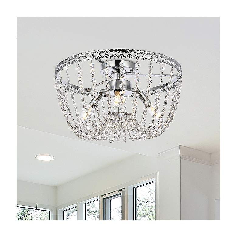 Image 1 Elegant Lighting Kylie 16" Wide Crystal Flush Mount Ceiling Light