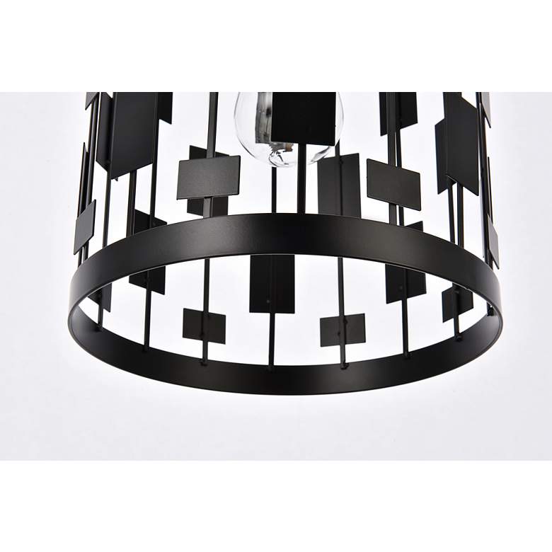 Image 5 Elegant Lighting Levante 9 1/2" Wide Metal Panels Black Pendant Light more views