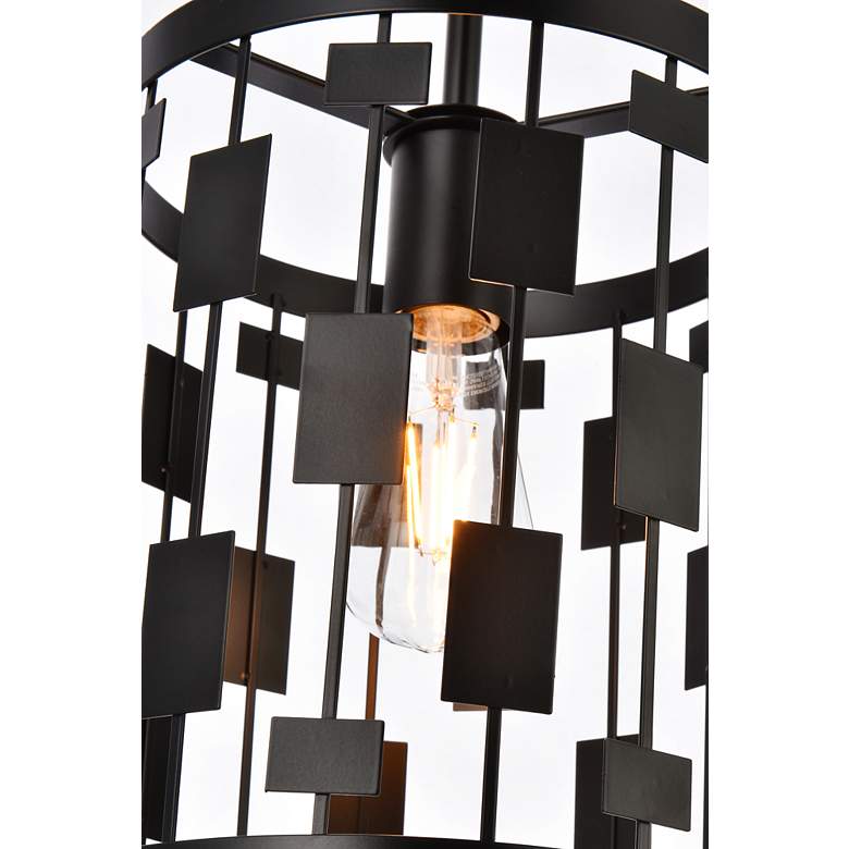 Image 6 Elegant Lighting Levante 9 1/2" Wide Metal Panels Black Pendant Light more views