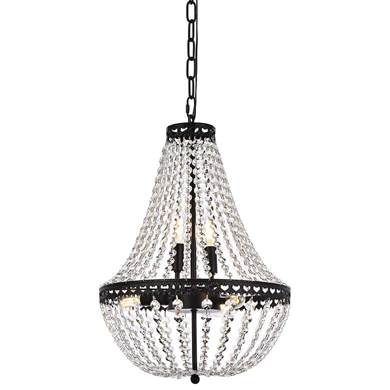 Image 3 Elegant Lighting Lyla 14" Wide Black and Crystal Pendant Light