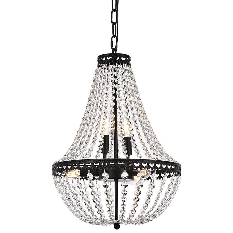 Image 5 Elegant Lighting Lyla 14" Wide Black and Crystal Pendant Light more views
