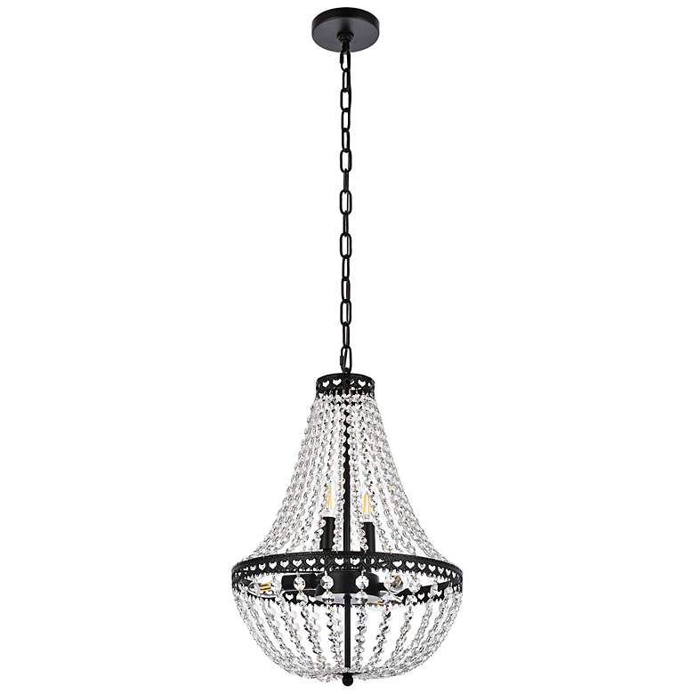 Image 6 Elegant Lighting Lyla 14" Wide Black and Crystal Pendant Light more views