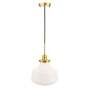 4_Elegant Lighting Lyle 11" Brass and White Glass Schoolhouse Pendant more views
