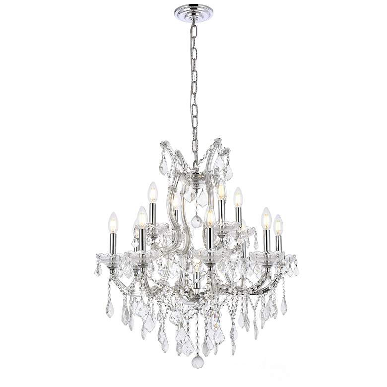 Image 2 Elegant Lighting Maria Theresa 27" Wide 13 Light Crystal Chandelier