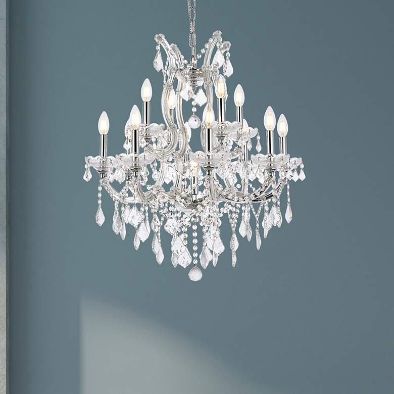 Image 1 Elegant Lighting Maria Theresa 27" Wide 13 Light Crystal Chandelier