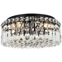 Elegant Lighting Maxime 14" Wide Black and Crystal Ceiling Light
