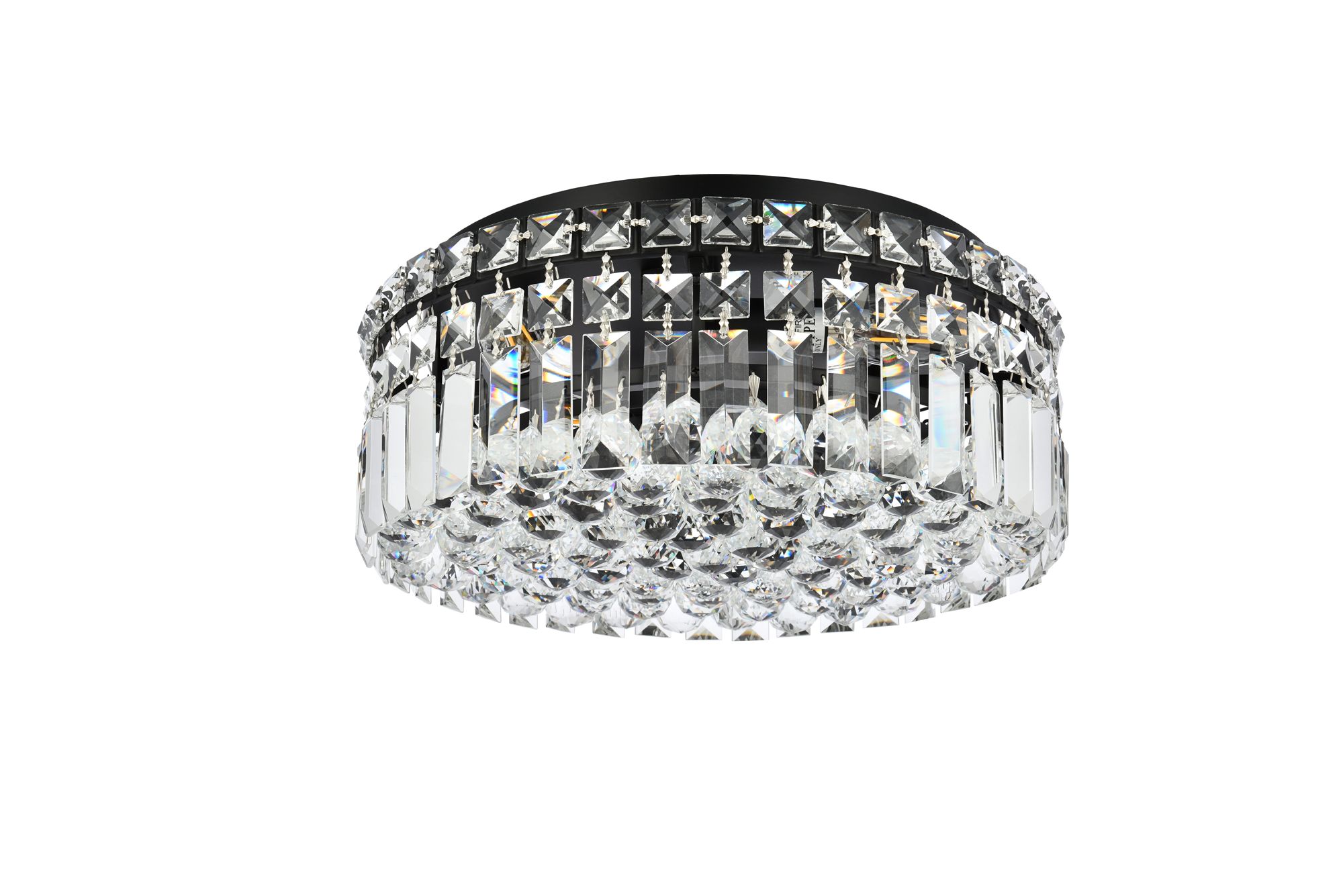 Elegant Lighting Maxime 14" Wide Black and Crystal Ceiling Light in scene