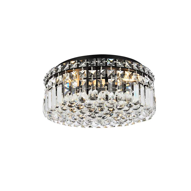 Image 5 Elegant Lighting Maxime 14" Wide Black and Crystal Ceiling Light more views