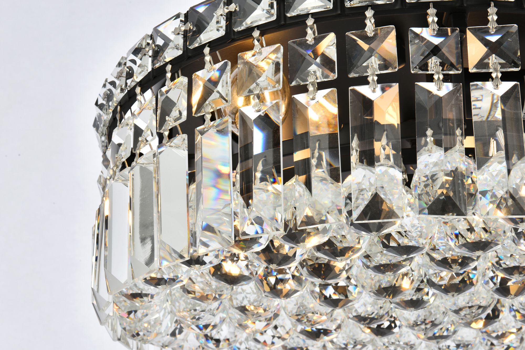 Elegant Lighting Maxime 14" Wide Black and Crystal Ceiling Light in scene