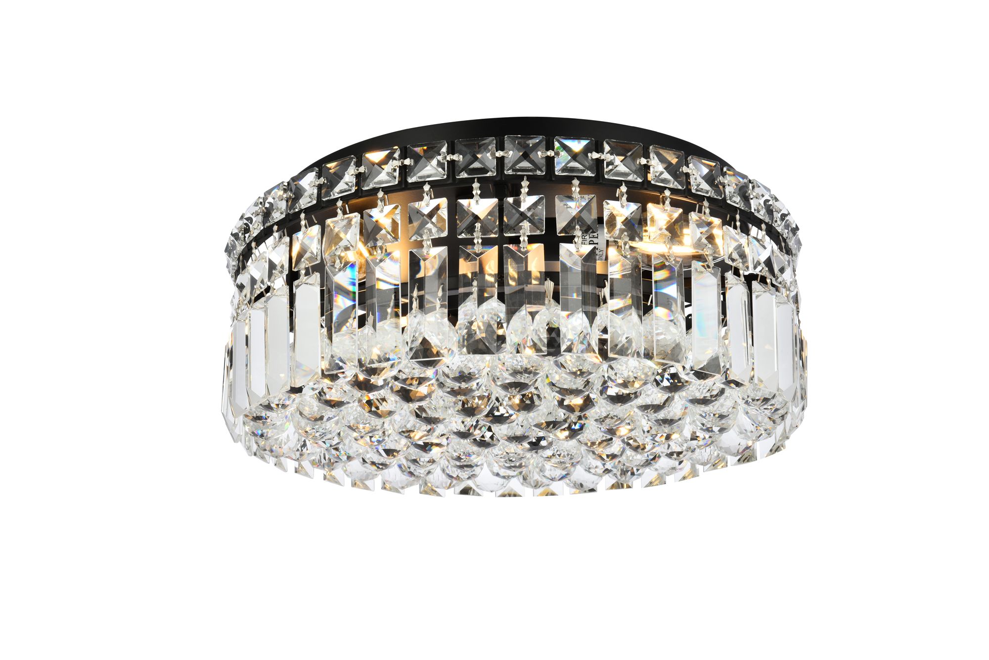 Elegant Lighting Maxime 14" Wide Black and Crystal Ceiling Light in scene
