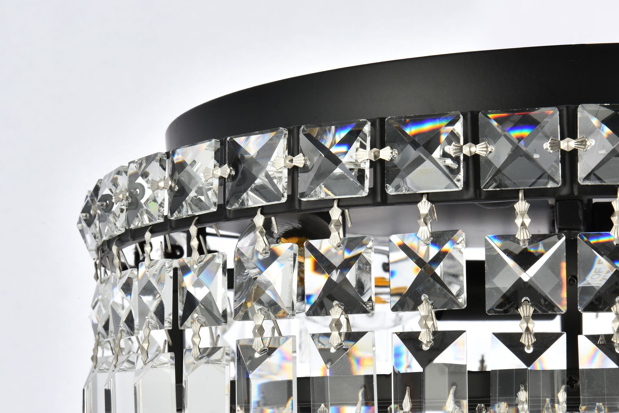 Elegant Lighting Maxime 14" Wide Black and Crystal Ceiling Light in scene