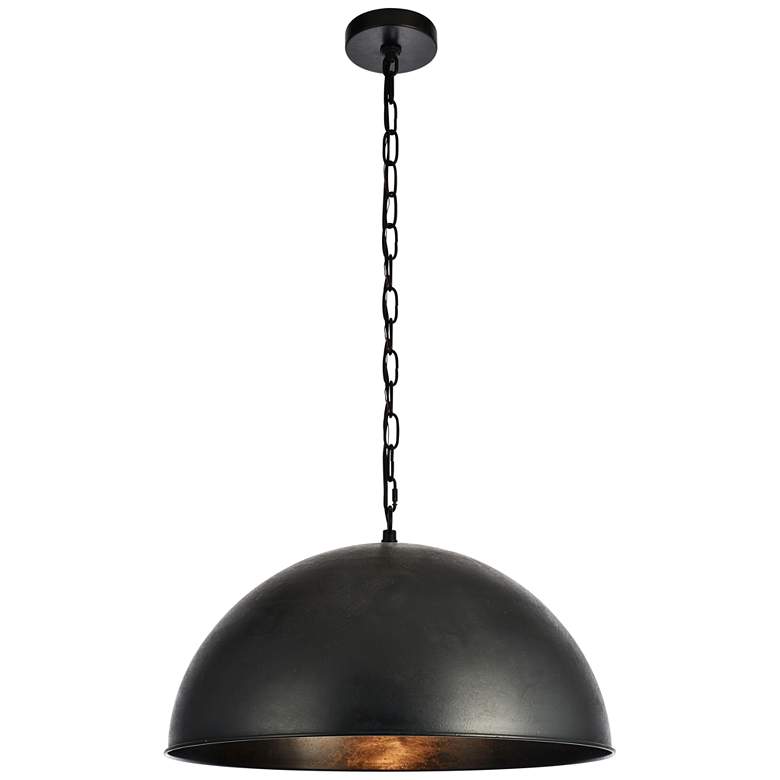 Image 1 Elegant Lighting Merce 20 inch Wide Modern Black Dome Pendant