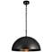 Elegant Lighting Merce 20" Wide Modern Black Dome Pendant