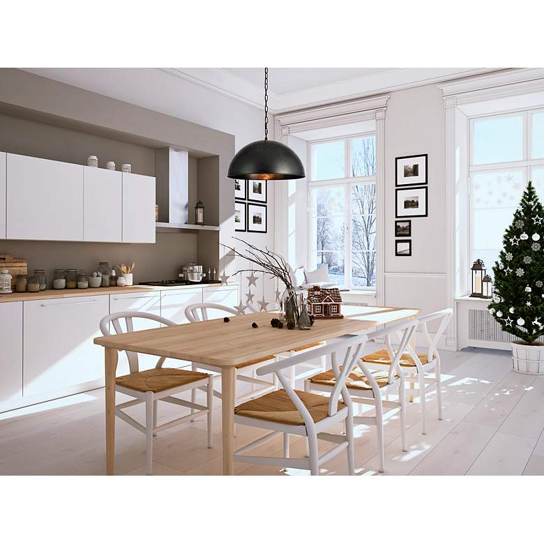 Image 3 Elegant Lighting Merce 20" Wide Modern Black Dome Pendant more views
