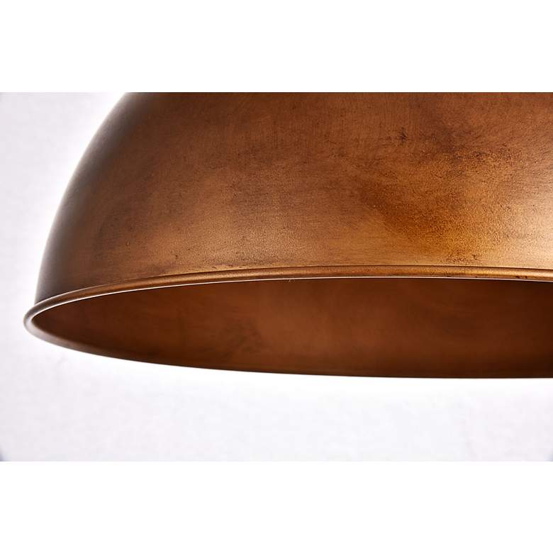 Image 4 Elegant Lighting Merce Collection 15" Wide Brass Finish Dome Pendant more views