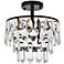 Elegant Lighting Mila 12" Black and Crystal Ceiling Light