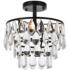 Elegant Lighting Mila 12" Black and Crystal Ceiling Light