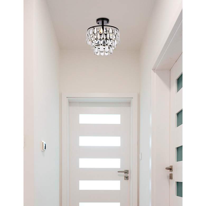 Image 3 Elegant Lighting Mila 12" Black and Crystal Ceiling Light more views
