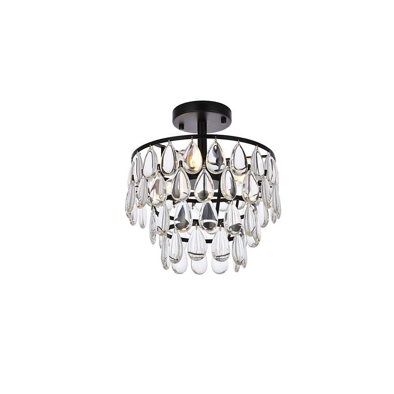 Image 4 Elegant Lighting Mila 12" Black and Crystal Ceiling Light more views