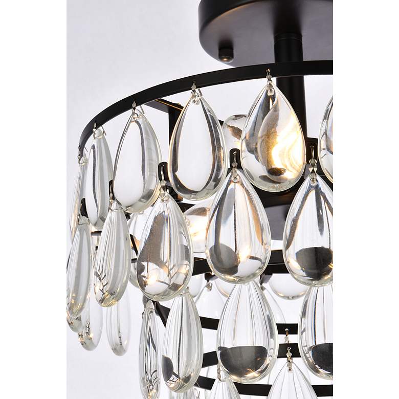 Image 6 Elegant Lighting Mila 12" Black and Crystal Ceiling Light more views