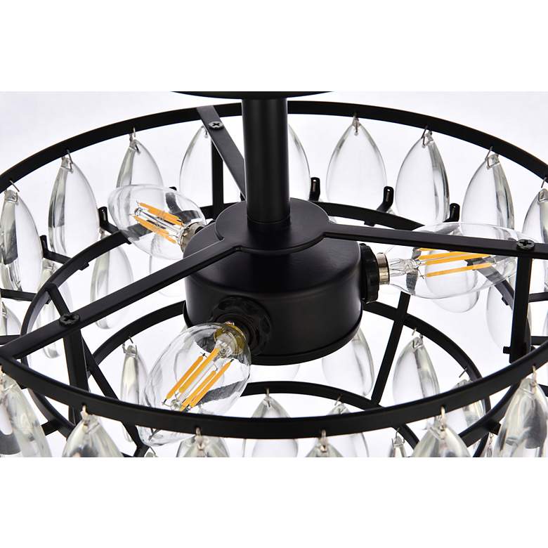 Image 7 Elegant Lighting Mila 12" Black and Crystal Ceiling Light more views