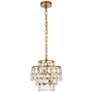 2_Elegant Lighting Mila 12" Modern Brass and Crystal Pendant