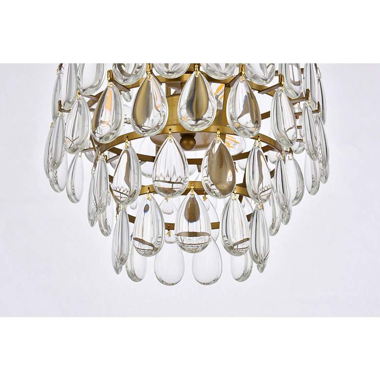 Image 5 Elegant Lighting Mila 12" Modern Brass and Crystal Pendant more views