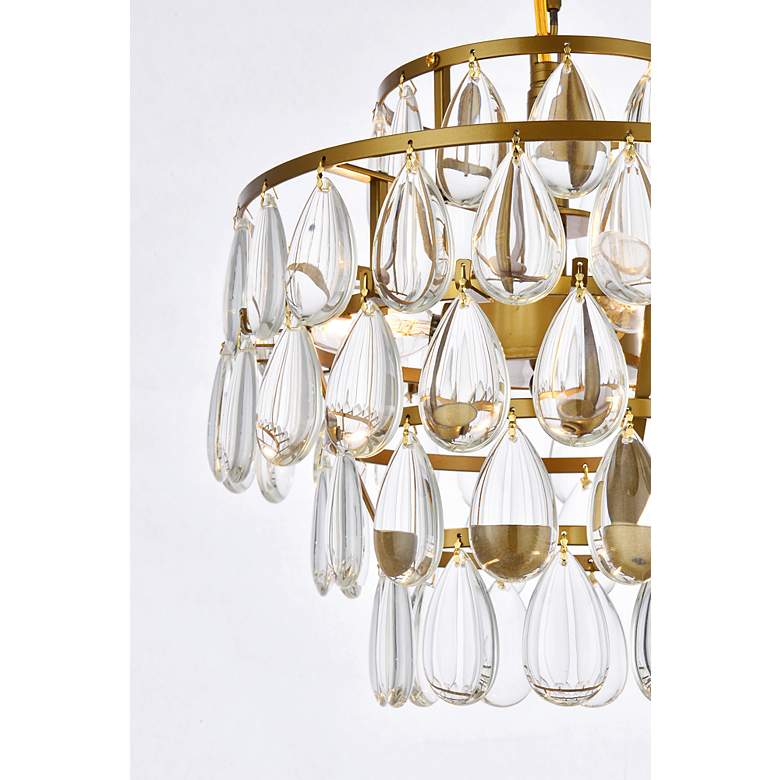 Image 6 Elegant Lighting Mila 12" Modern Brass and Crystal Pendant more views
