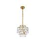 Elegant Lighting Mila 12" Modern Brass and Crystal Pendant