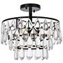 2_Elegant Lighting Mila 14" Black and Crystal Ceiling Light