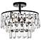 Elegant Lighting Mila 14" Black and Crystal Ceiling Light