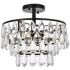 Elegant Lighting Mila 14" Black and Crystal Ceiling Light