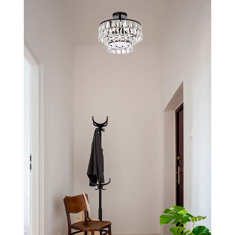 Image 3 Elegant Lighting Mila 14" Black and Crystal Ceiling Light more views
