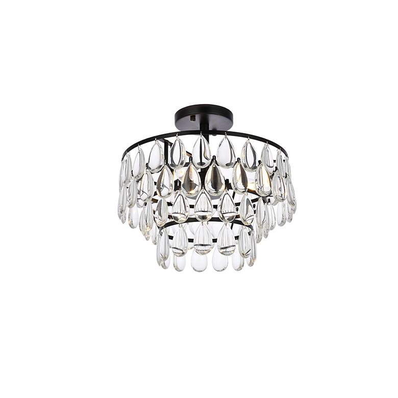 Image 4 Elegant Lighting Mila 14" Black and Crystal Ceiling Light more views