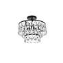 Elegant Lighting Mila 14" Black and Crystal Ceiling Light
