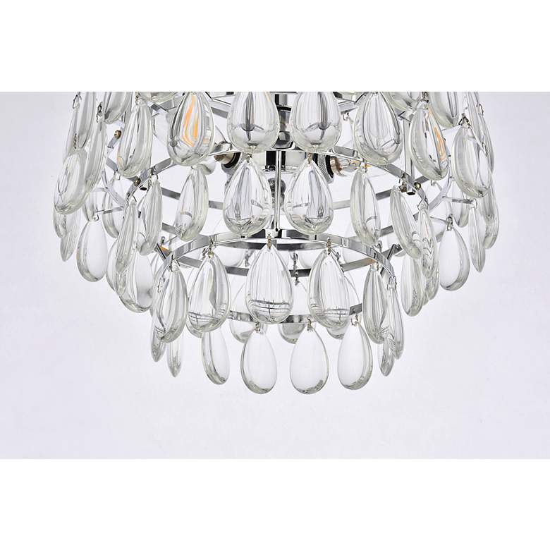 Image 6 Elegant Lighting Mila 14" Chrome Tiered Crystal Pendant Light more views