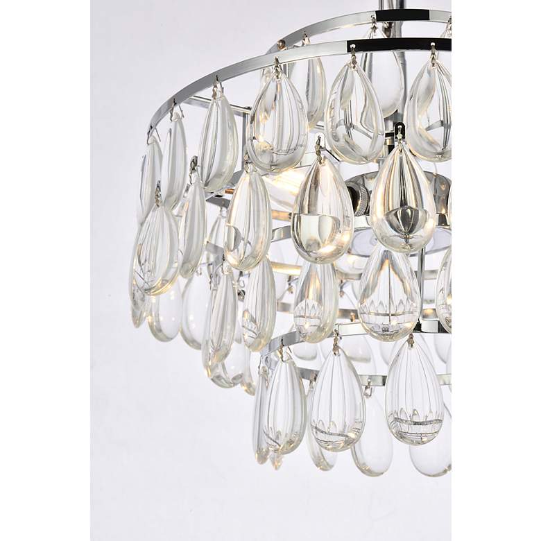 Image 7 Elegant Lighting Mila 14" Chrome Tiered Crystal Pendant Light more views