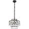 Elegant Lighting Mila 14" Wide Black and Crystal 3-Light Pendant