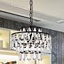 2_Elegant Lighting Mila 14" Wide Black and Crystal 3-Light Pendant