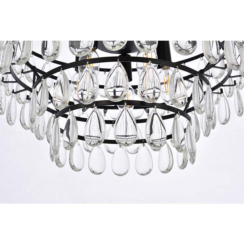 Image 5 Elegant Lighting Mila 18" Black Tiered Crystal Pendant Light more views