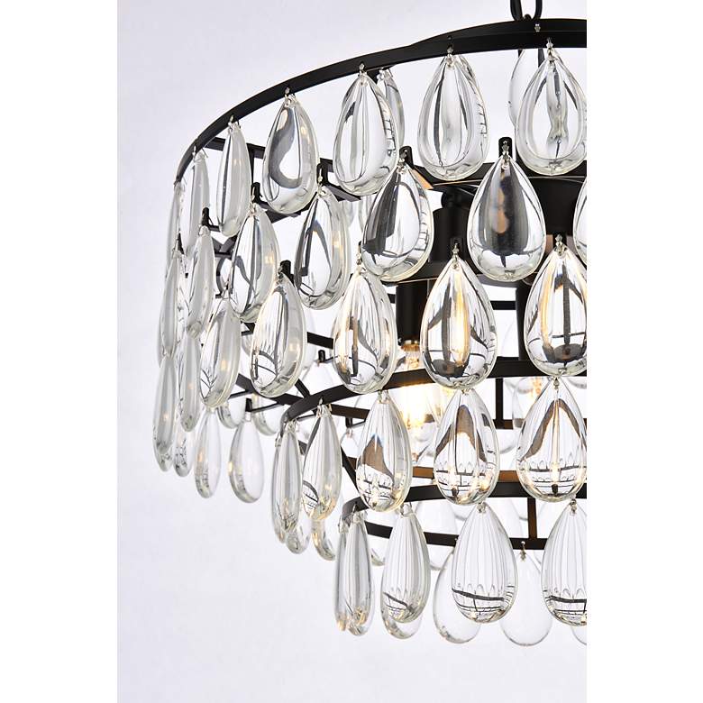 Image 6 Elegant Lighting Mila 18" Black Tiered Crystal Pendant Light more views